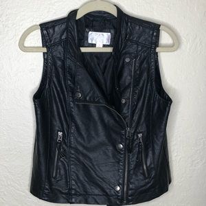 Faux Leather Biker Vest - Great Condition!